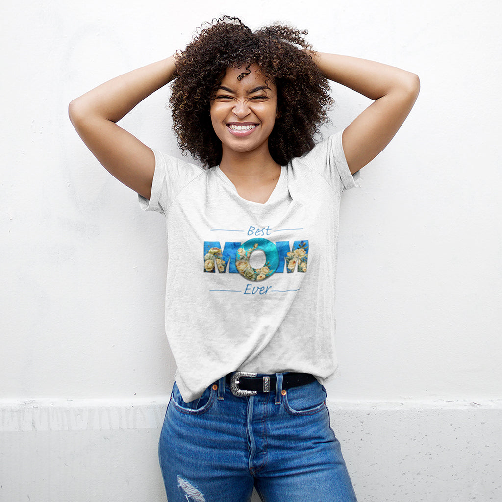 BEST MOM EVER Roses Blue