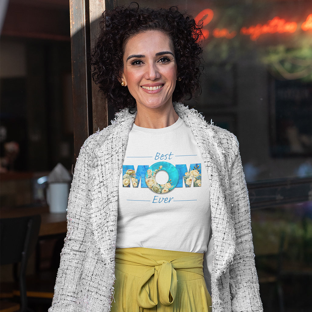 BEST MOM EVER Roses Blue