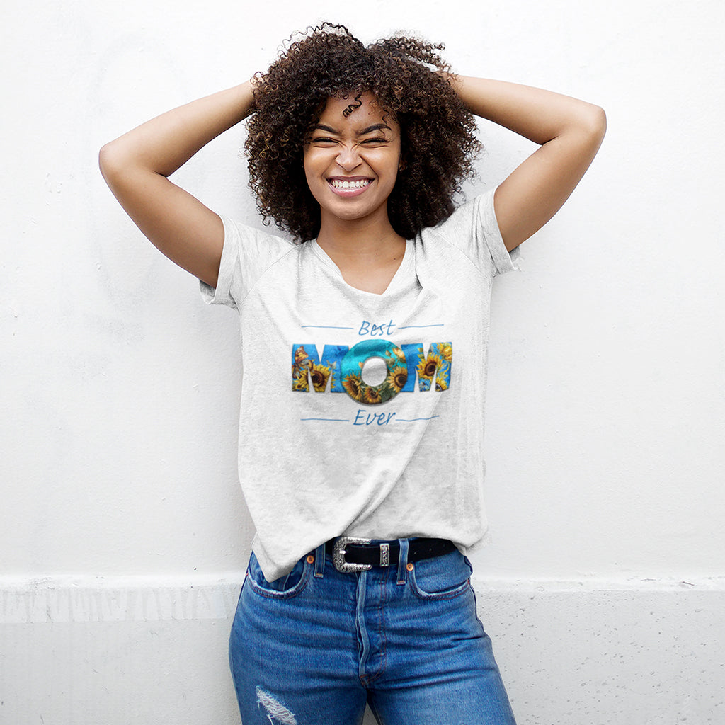 BEST MOM EVER Sunflowers Blue