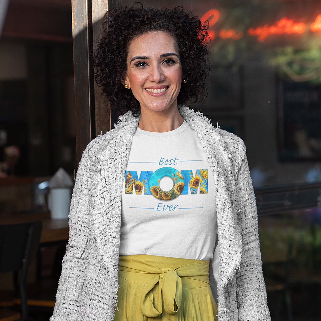 BEST MOM EVER Sunflowers Blue