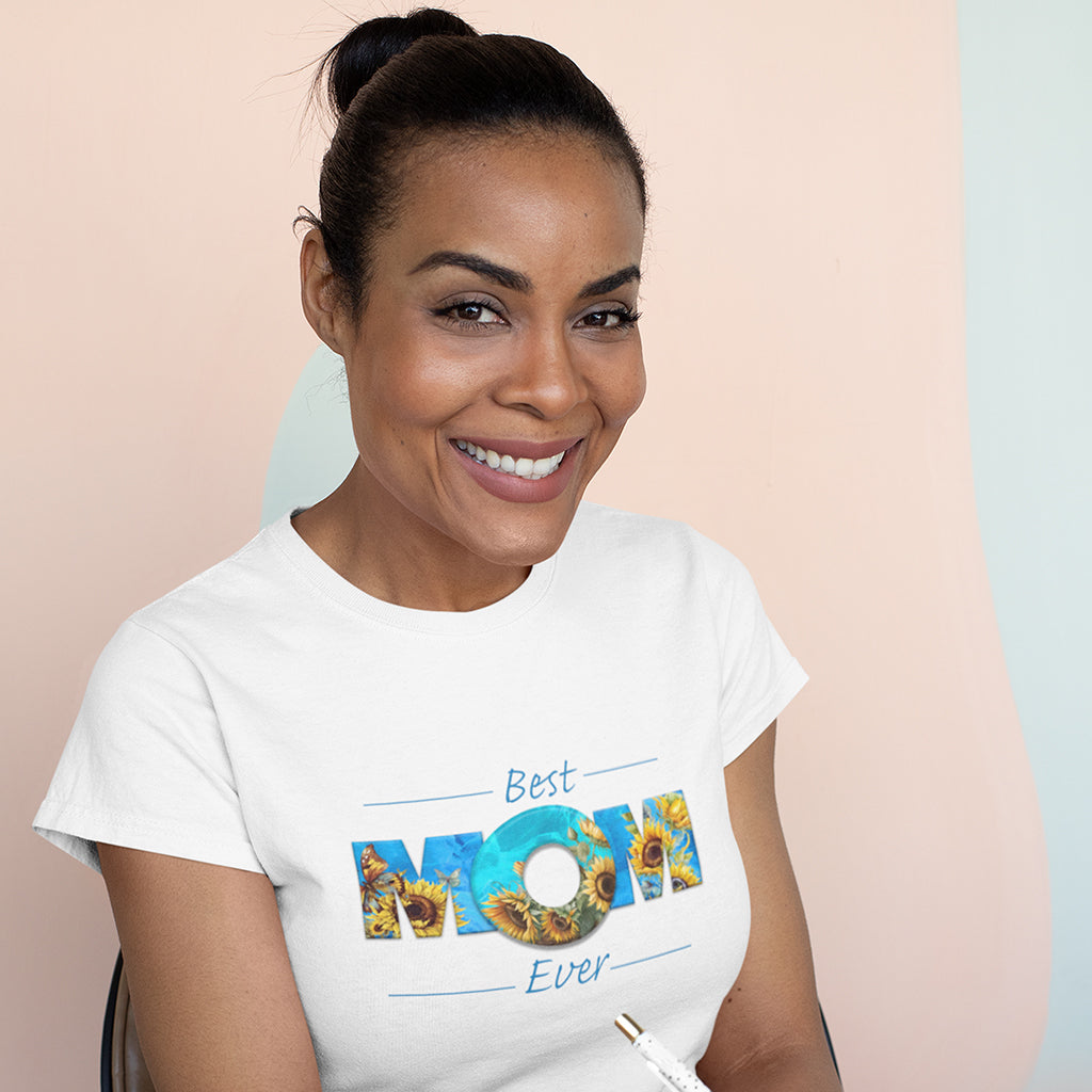 BEST MOM EVER Sunflowers Blue