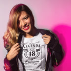 18 Urodziny DAMSKA - Legenda. Koszulka urodzinowa na 18 Lat dla kobiet inspirowana Jack Daniels
