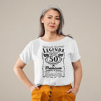 50 Urodziny DAMSKA - Legenda. Koszulka urodzinowa na 50 Lat dla kobiet inspirowana Jack Daniels