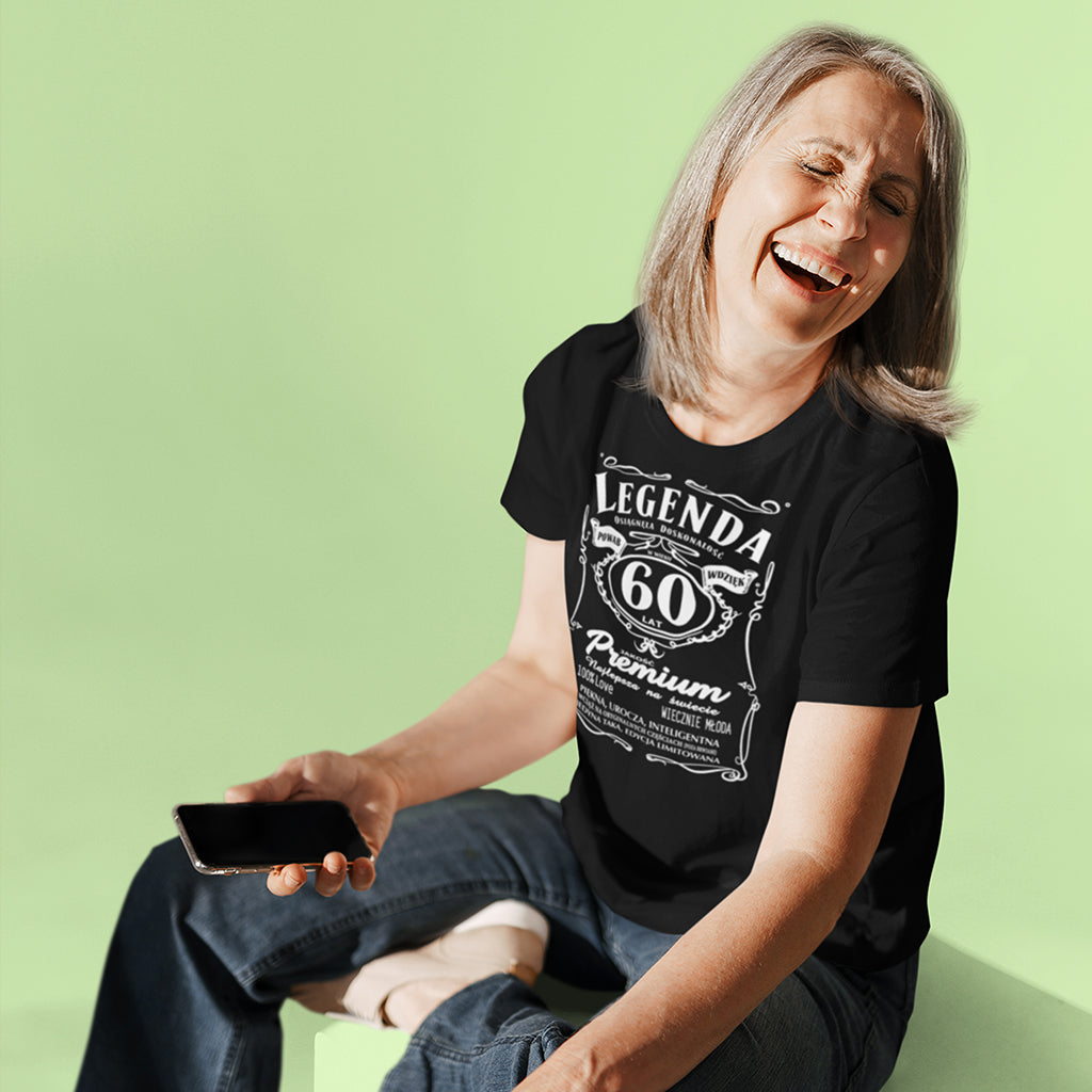 60 Urodziny DAMSKA - Legenda. Koszulka urodzinowa na 60 Lat dla kobiet inspirowana Jack Daniels