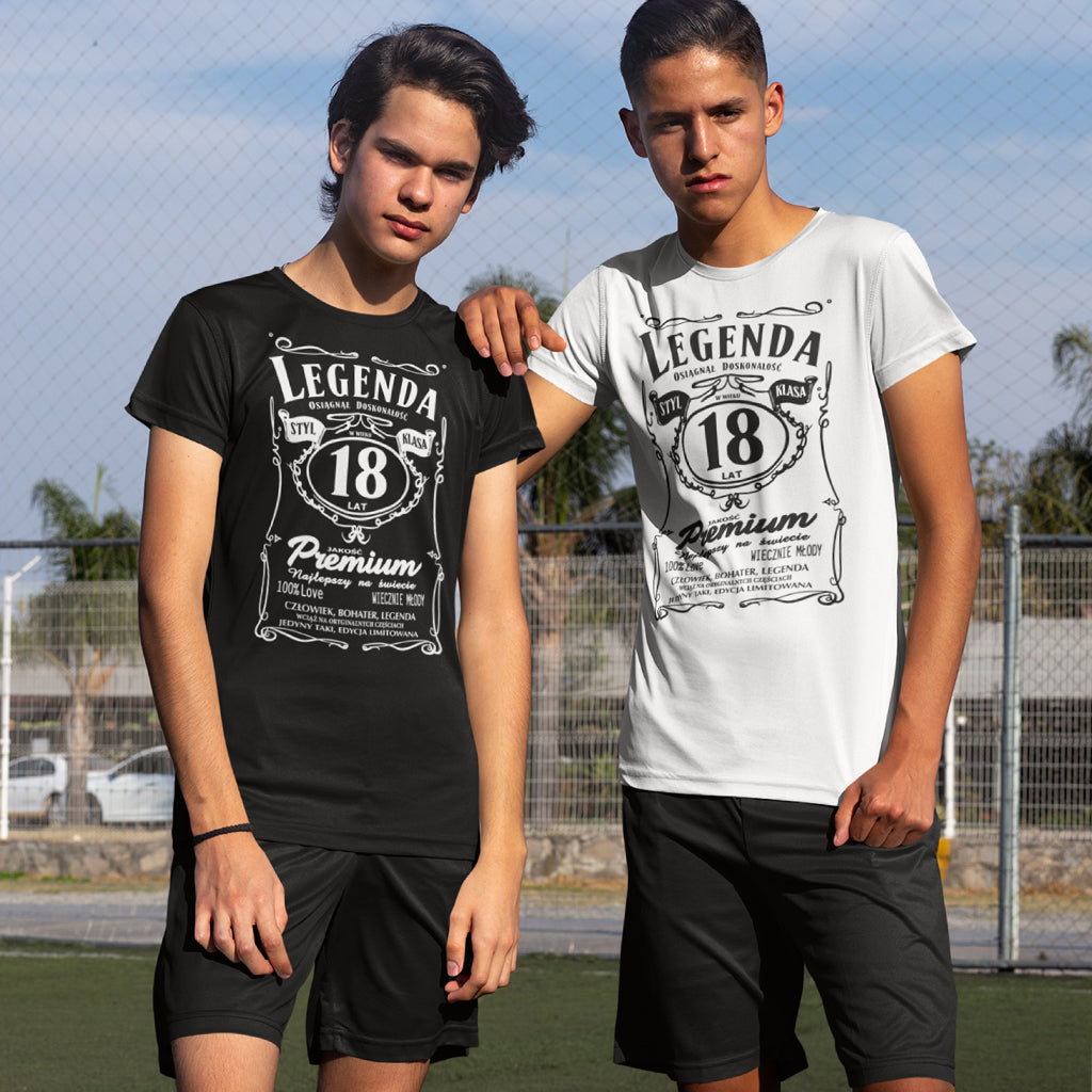 18 Urodziny - Legenda. Koszulka urodzinowa na 18 Lat dla mężczyzn inspirowana Jack Daniels