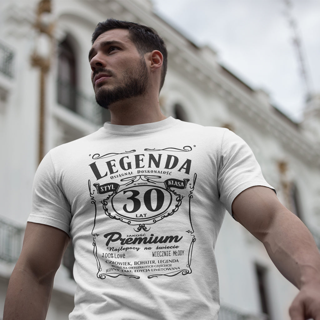 30 Urodziny - Legenda. Koszulka urodzinowa na 30 Lat dla mężczyzn inspirowana Jack Daniels