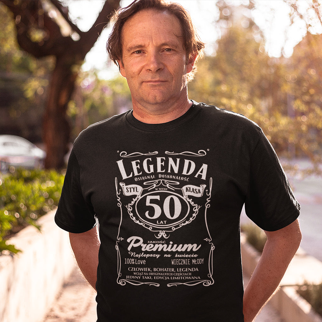 50 Urodziny - Legenda. Koszulka urodzinowa na 50 Lat dla mężczyzn inspirowana Jack Daniels