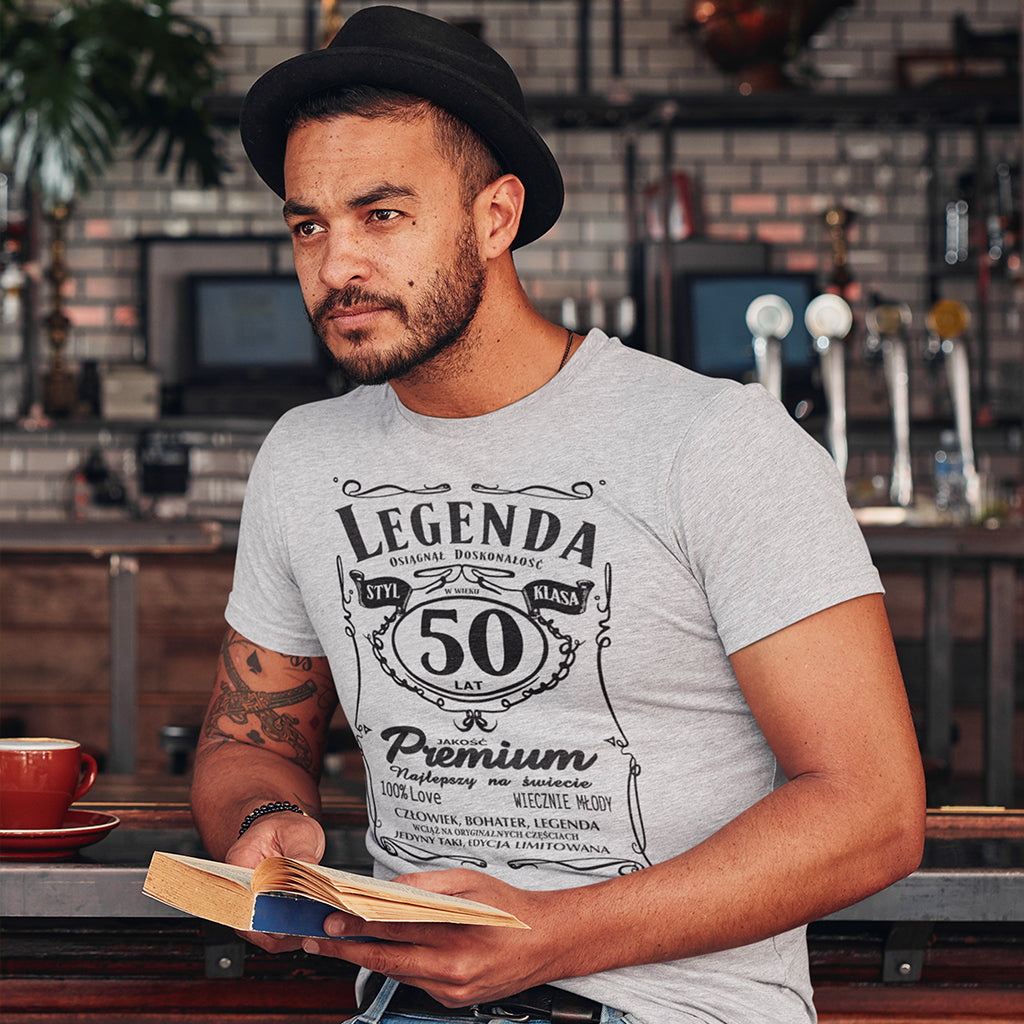 50 Urodziny - Legenda. Koszulka urodzinowa na 50 Lat dla mężczyzn inspirowana Jack Daniels