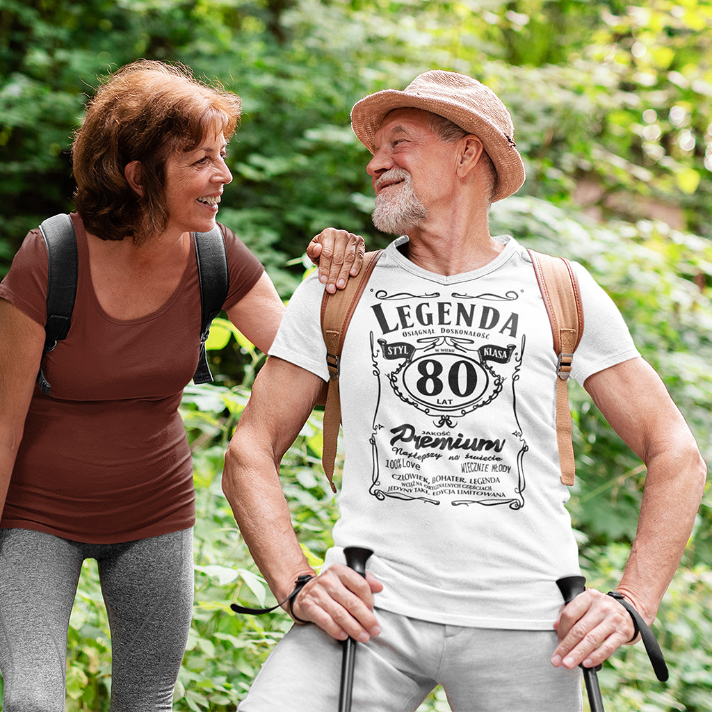 80 Urodziny - Legenda. Koszulka urodzinowa na 80 Lat dla mężczyzn inspirowana Jack Daniels