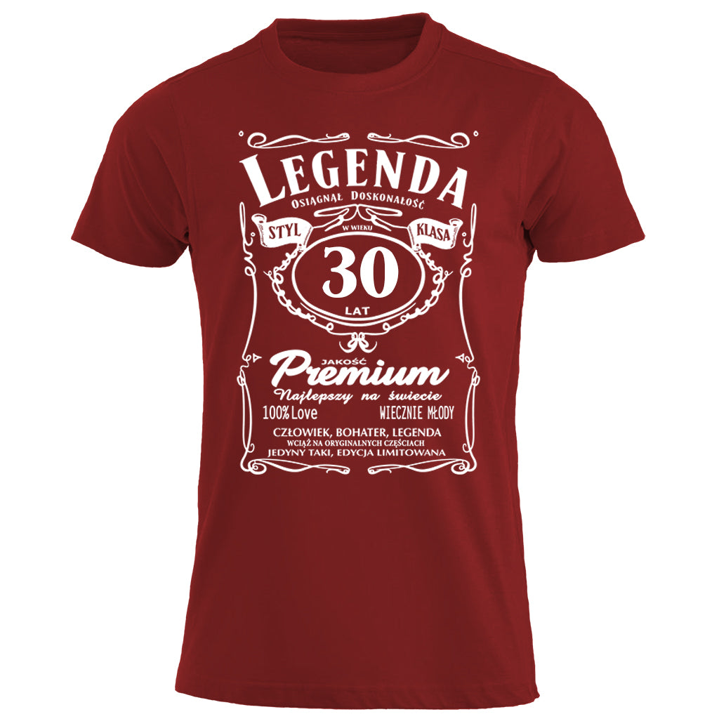 30 Urodziny - Legenda. Koszulka urodzinowa na 30 Lat dla mężczyzn inspirowana Jack Daniels