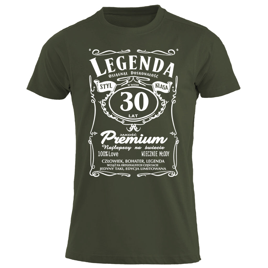 30 Urodziny - Legenda. Koszulka urodzinowa na 30 Lat dla mężczyzn inspirowana Jack Daniels