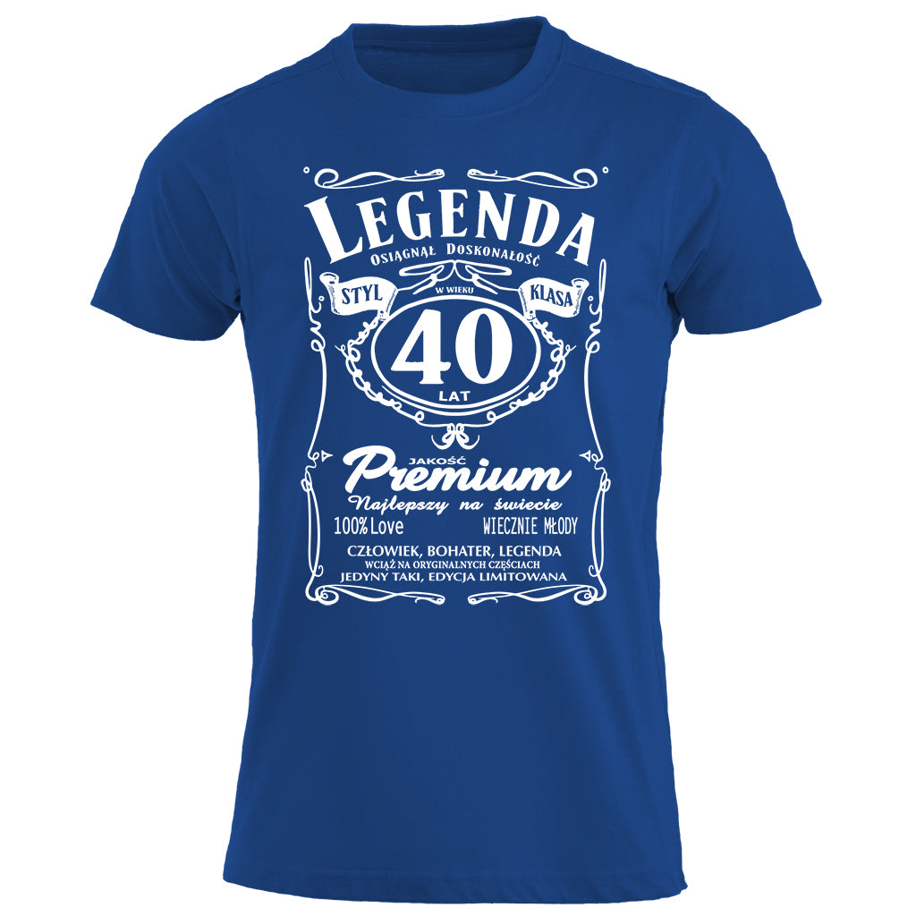 z40 Urodziny - Legenda. Koszulka urodzinowa na 40 Lat dla mężczyzn inspirowana Jack Daniels