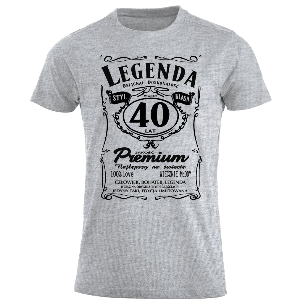 z40 Urodziny - Legenda. Koszulka urodzinowa na 40 Lat dla mężczyzn inspirowana Jack Daniels
