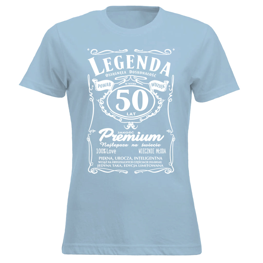 50 Urodziny DAMSKA - Legenda. Koszulka urodzinowa na 50 Lat dla kobiet inspirowana Jack Daniels