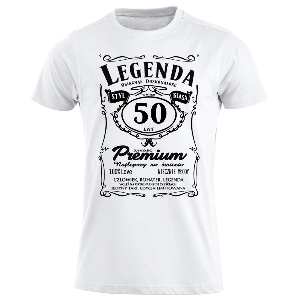 50 Urodziny - Legenda. Koszulka urodzinowa na 50 Lat dla mężczyzn inspirowana Jack Daniels