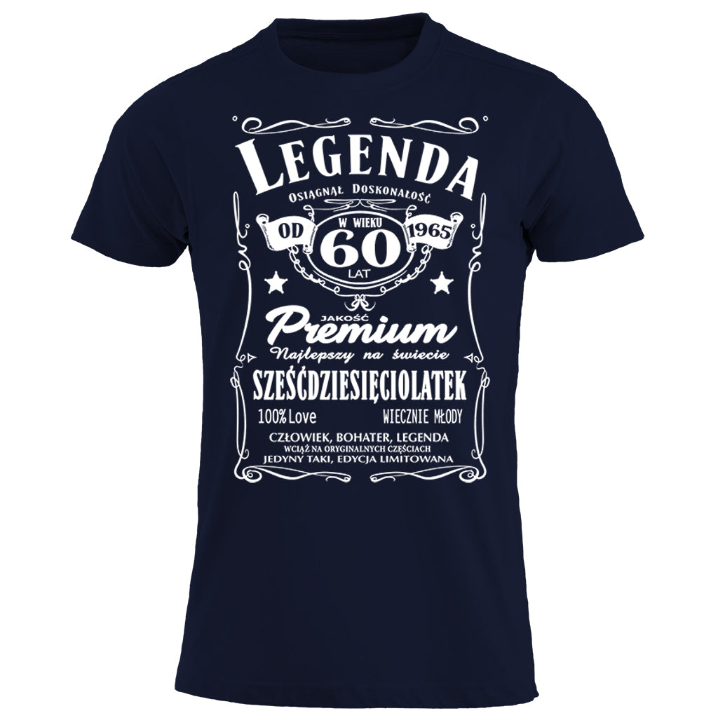 1965 - 60 Urodziny - Legenda. Koszulka urodzinowa na 60 Lat dla mężczyzn inspirowana Jack Daniels