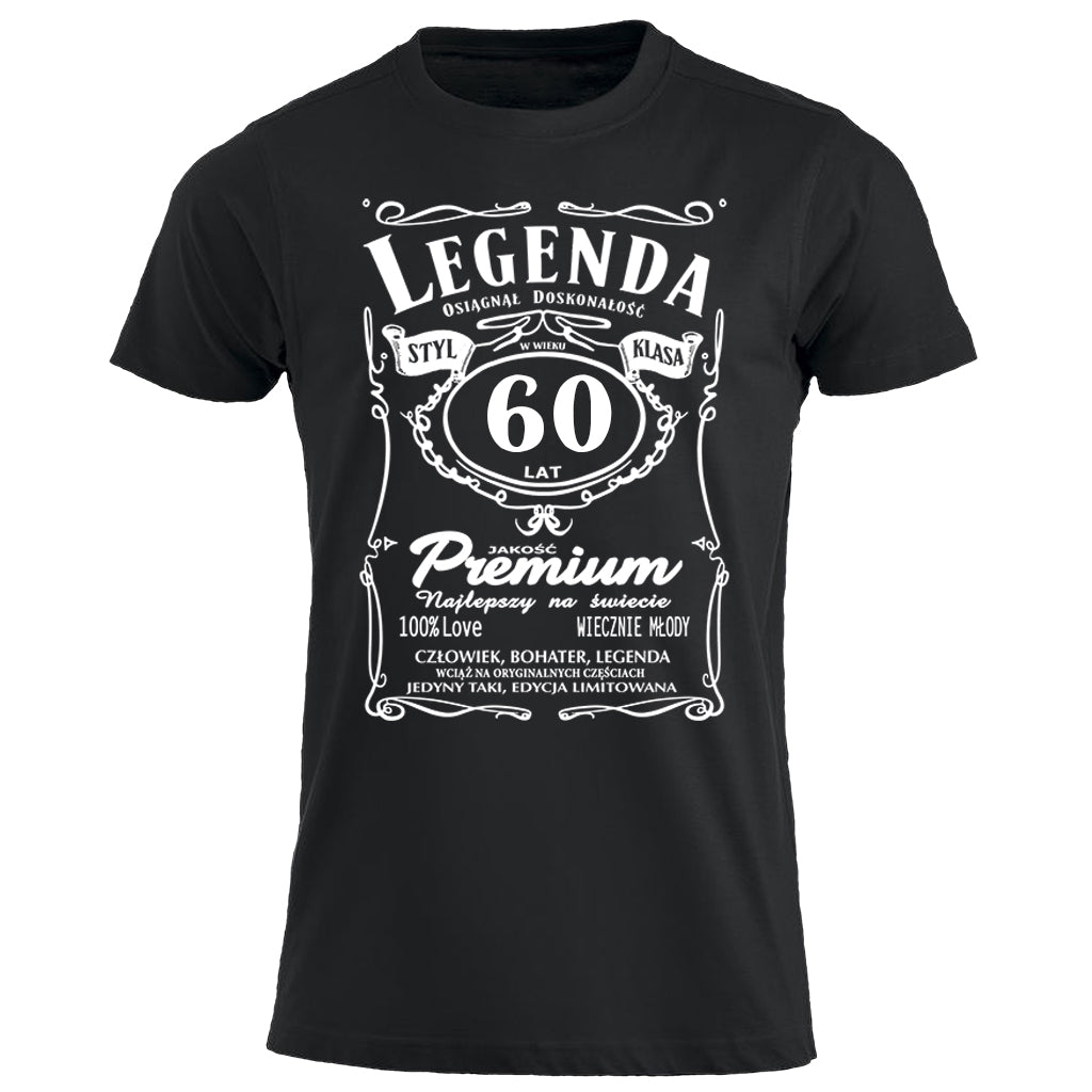 60 Urodziny - Legenda. Koszulka urodzinowa na 60 Lat dla mężczyzn inspirowana Jack Daniels