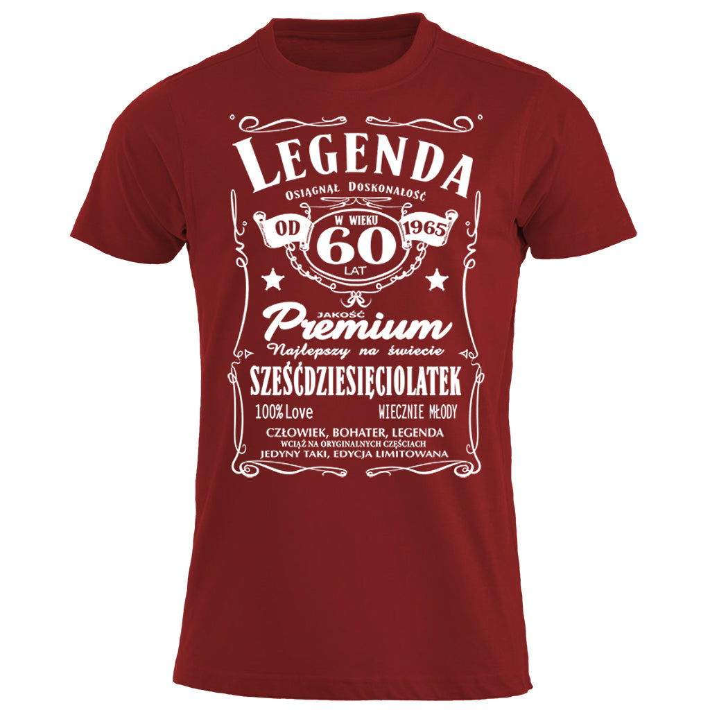 1965 - 60 Urodziny - Legenda. Koszulka urodzinowa na 60 Lat dla mężczyzn inspirowana Jack Daniels