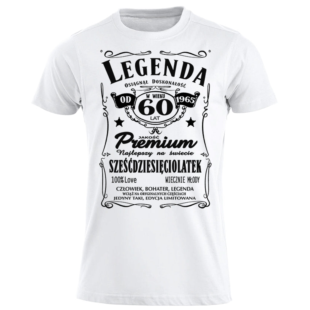 1965 - 60 Urodziny - Legenda. Koszulka urodzinowa na 60 Lat dla mężczyzn inspirowana Jack Daniels