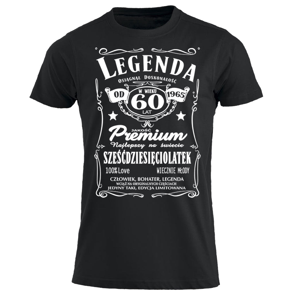 1965 - 60 Urodziny - Legenda. Koszulka urodzinowa na 60 Lat dla mężczyzn inspirowana Jack Daniels