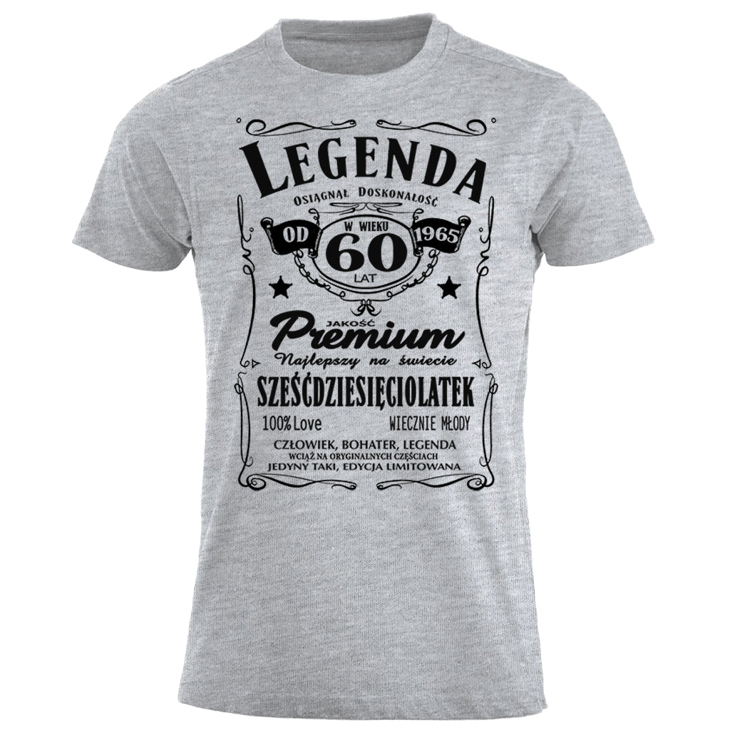 1965 - 60 Urodziny - Legenda. Koszulka urodzinowa na 60 Lat dla mężczyzn inspirowana Jack Daniels