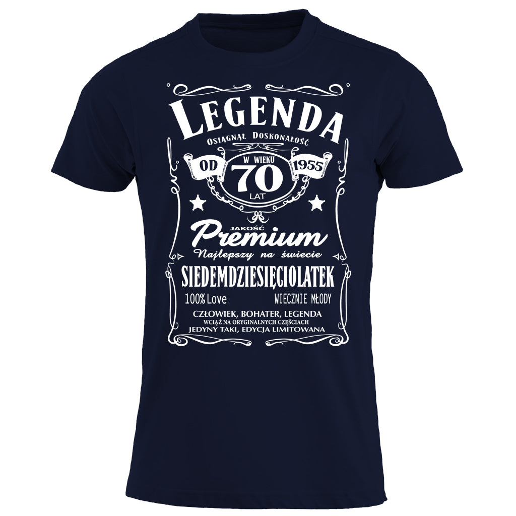 1955 - 70 Urodziny - Legenda. Koszulka urodzinowa na 70 Lat dla mężczyzn inspirowana Jack Daniels