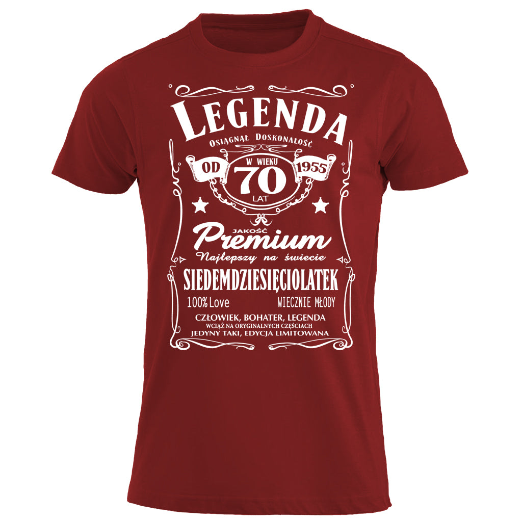 1955 - 70 Urodziny - Legenda. Koszulka urodzinowa na 70 Lat dla mężczyzn inspirowana Jack Daniels