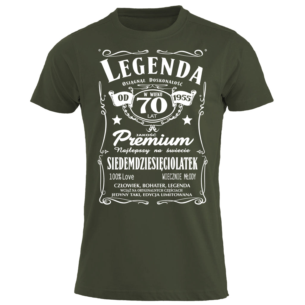 1955 - 70 Urodziny - Legenda. Koszulka urodzinowa na 70 Lat dla mężczyzn inspirowana Jack Daniels