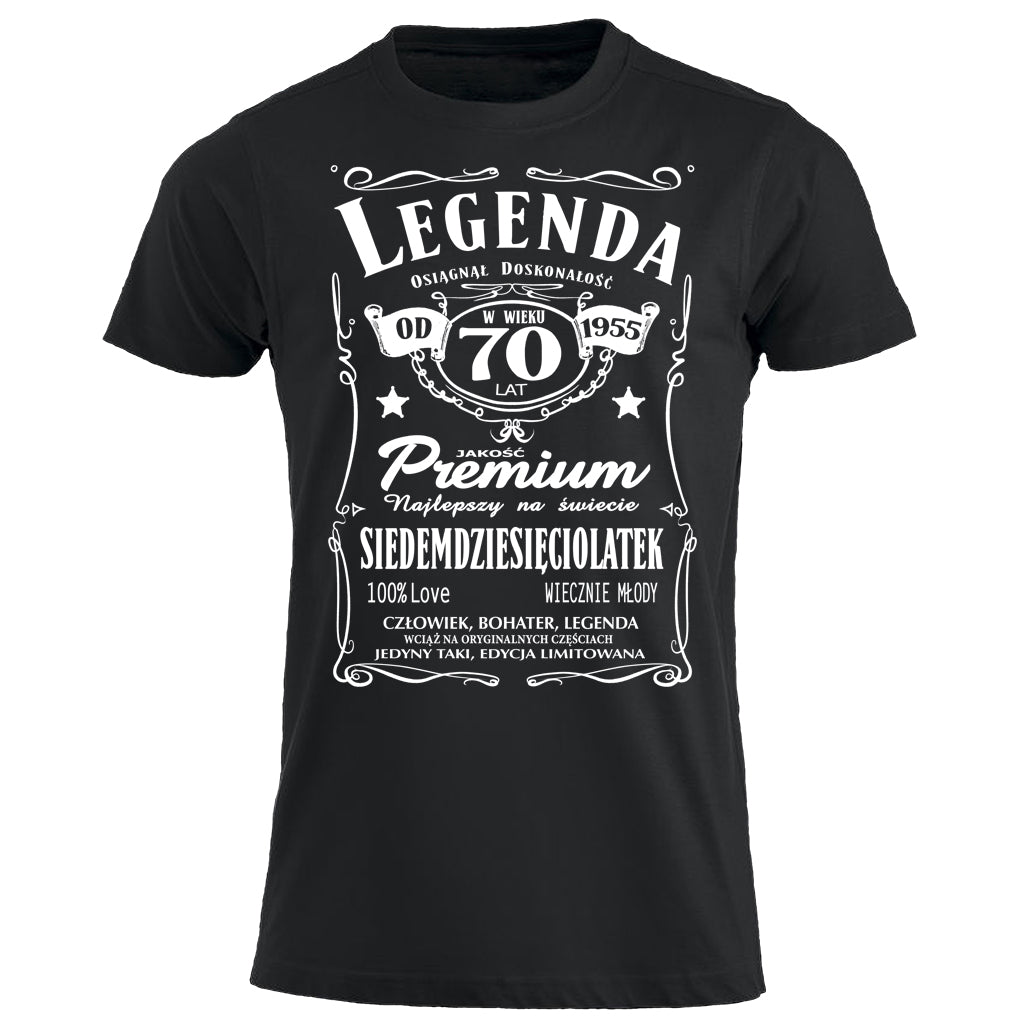 1955 - 70 Urodziny - Legenda. Koszulka urodzinowa na 70 Lat dla mężczyzn inspirowana Jack Daniels