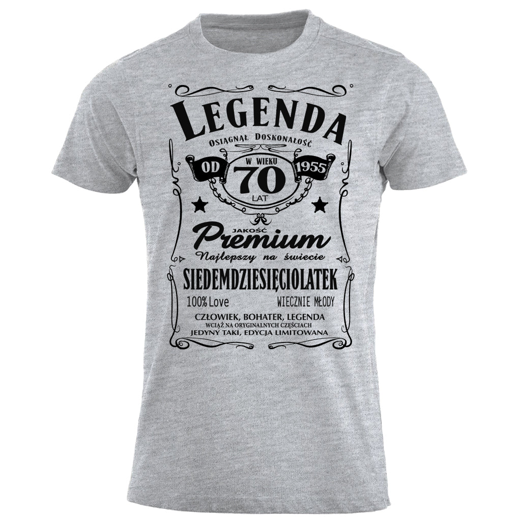 1955 - 70 Urodziny - Legenda. Koszulka urodzinowa na 70 Lat dla mężczyzn inspirowana Jack Daniels
