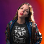 18 Urodziny DAMSKA - Legenda. Koszulka urodzinowa na 18 Lat dla kobiet inspirowana Jack Daniels