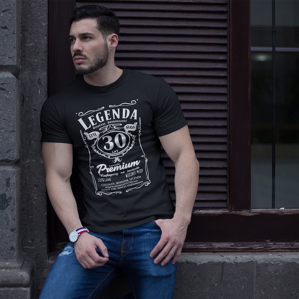30 Urodziny - Legenda. Koszulka urodzinowa na 30 Lat dla mężczyzn inspirowana Jack Daniels