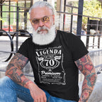 70 Urodziny - Legenda. Koszulka urodzinowa na 70 Lat dla mężczyzn inspirowana Jack Daniels