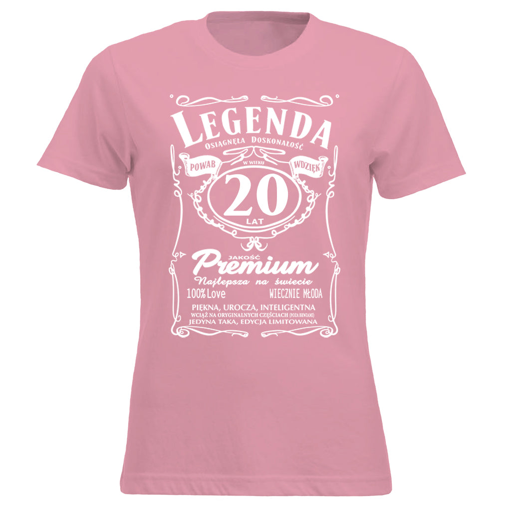 20 Urodziny DAMSKA - Legenda. Koszulka urodzinowa na 20 Lat dla kobiet inspirowana Jack Daniels