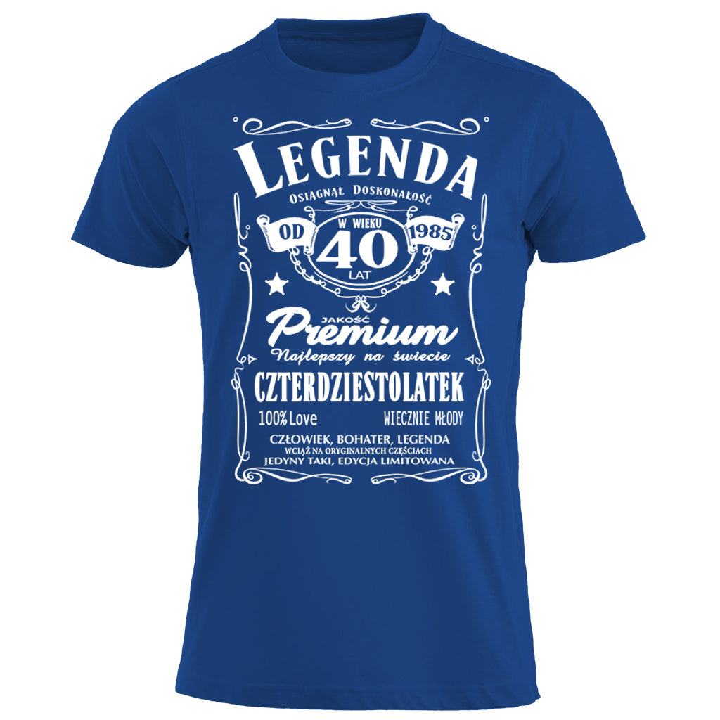 1985 - 40 Urodziny - Legenda. Koszulka urodzinowa na 40 Lat dla mężczyzn inspirowana Jack Daniels