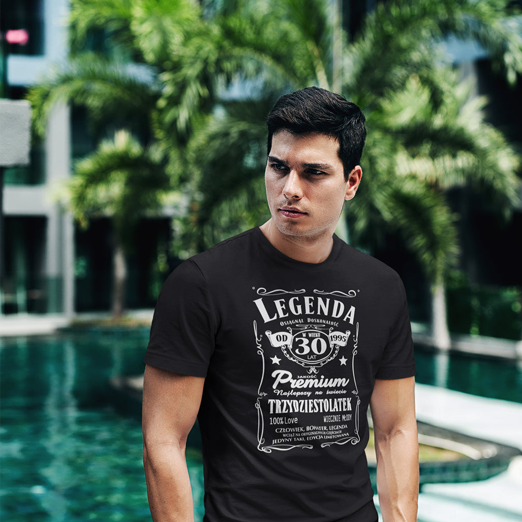1995 - 30 Urodziny - Legenda. Koszulka urodzinowa na 30 Lat dla mężczyzn inspirowana Jack Daniels