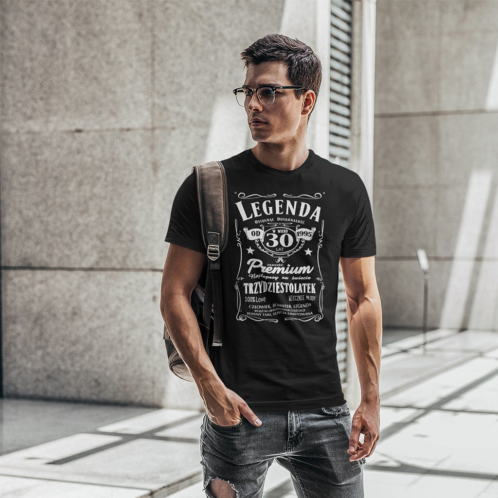 1995 - 30 Urodziny - Legenda. Koszulka urodzinowa na 30 Lat dla mężczyzn inspirowana Jack Daniels